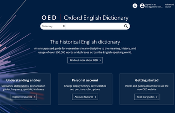 Trial access: Oxford English Dictionary