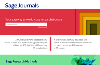 Trial access: Sage Journals és Sage Research Methods