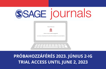 SAGE Journals próbahozzáférés június 2-ig