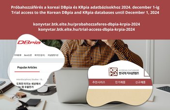 Próbahozzáférés a koreai DBpia és KRpia adatbázisokhoz